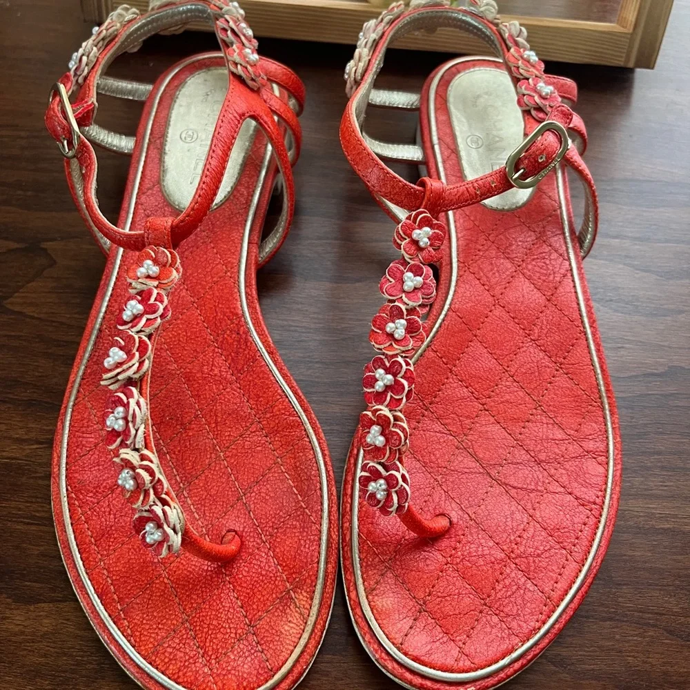Sold Taking offers! CHANEL Red Sandals